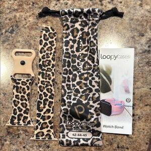 Loopy Case Beige and Leopard Print Watch Band
